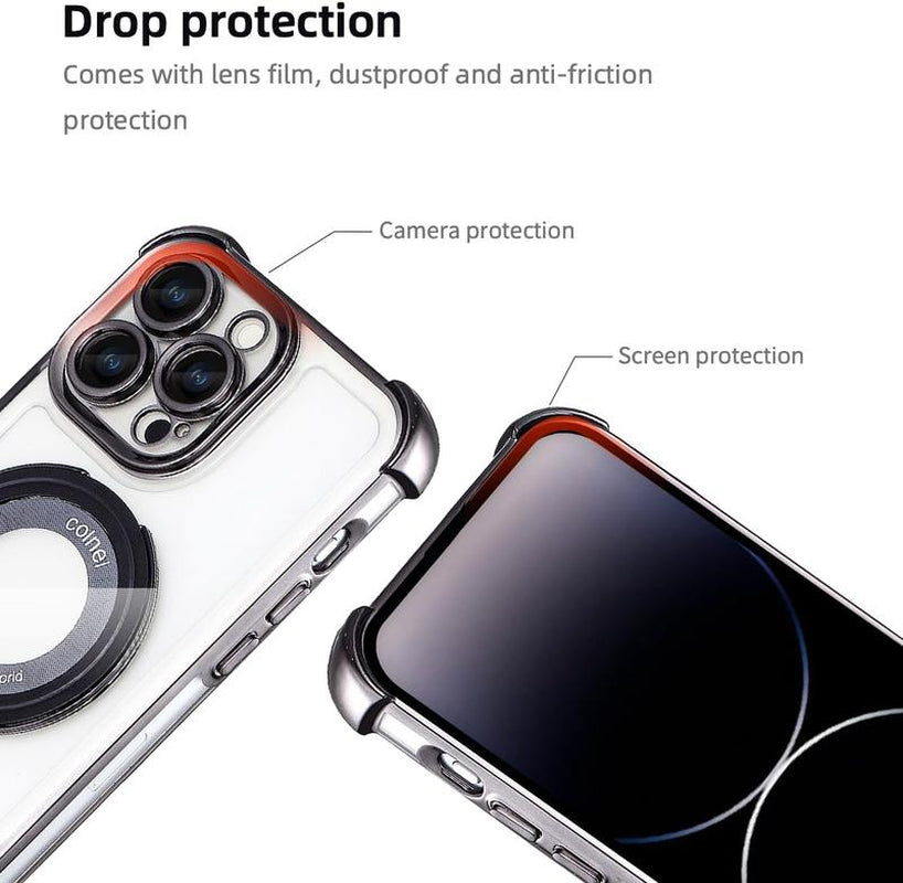 Entronix Case for Apple Iphone 17/16/15/14/13/12/11 Air/Plus/Pro Max - Glossy Bumper Cover & Holder Ring, [Magnetic] Smartphone Accessories Protective
