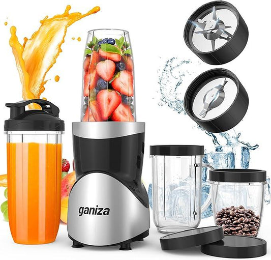Big Promotion88Ganiza Smoothie Blender, 900W Blenders for Shakes and Smoothies, 15-Piece Personal Blender and Grinder Combo for Kitchen, Smoothies Maker with 4 Bpa-Free Portable Cup, Nutritious Recipe